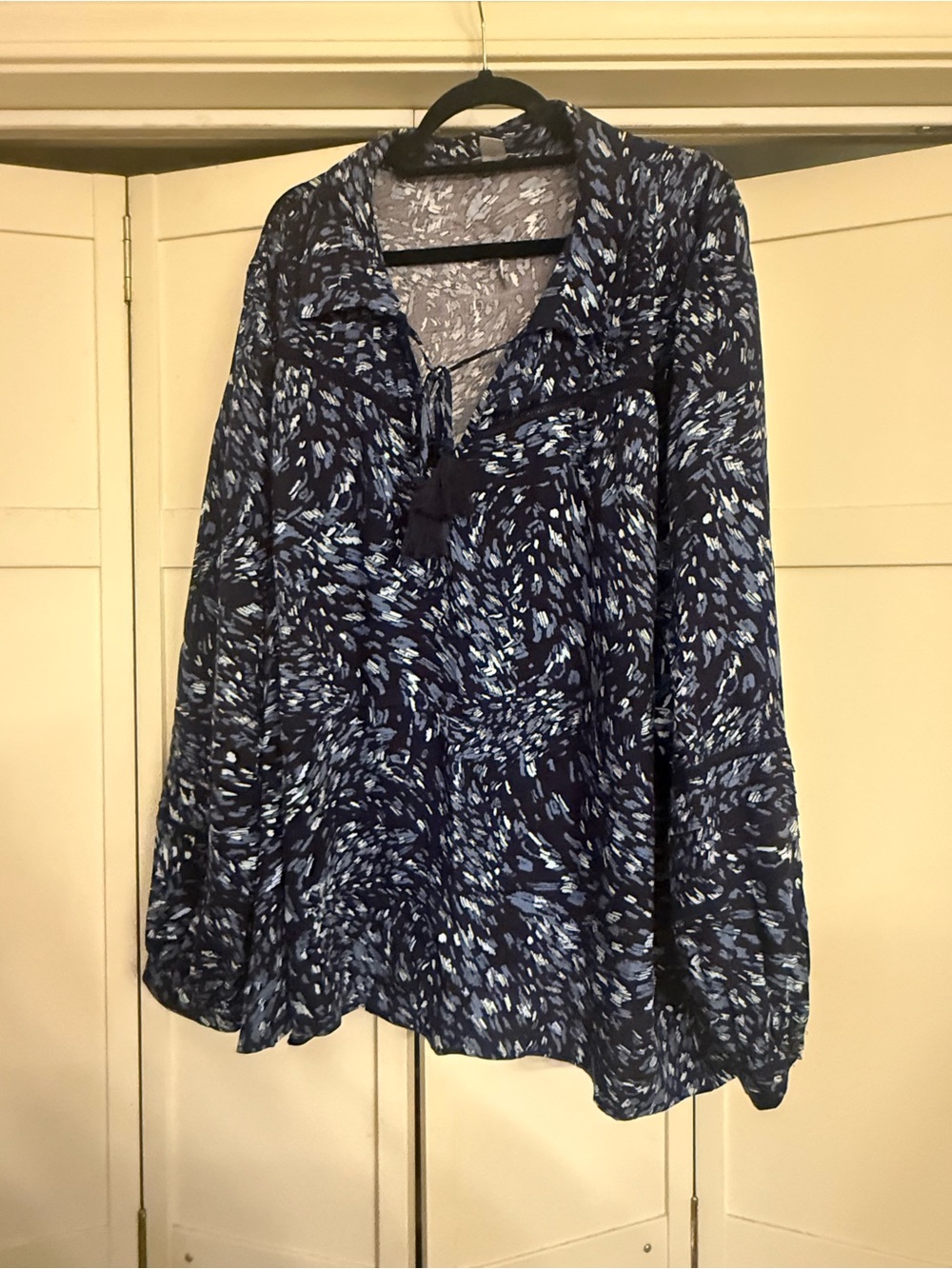Avenue Navy and Light Blue Abstract Print Tunic